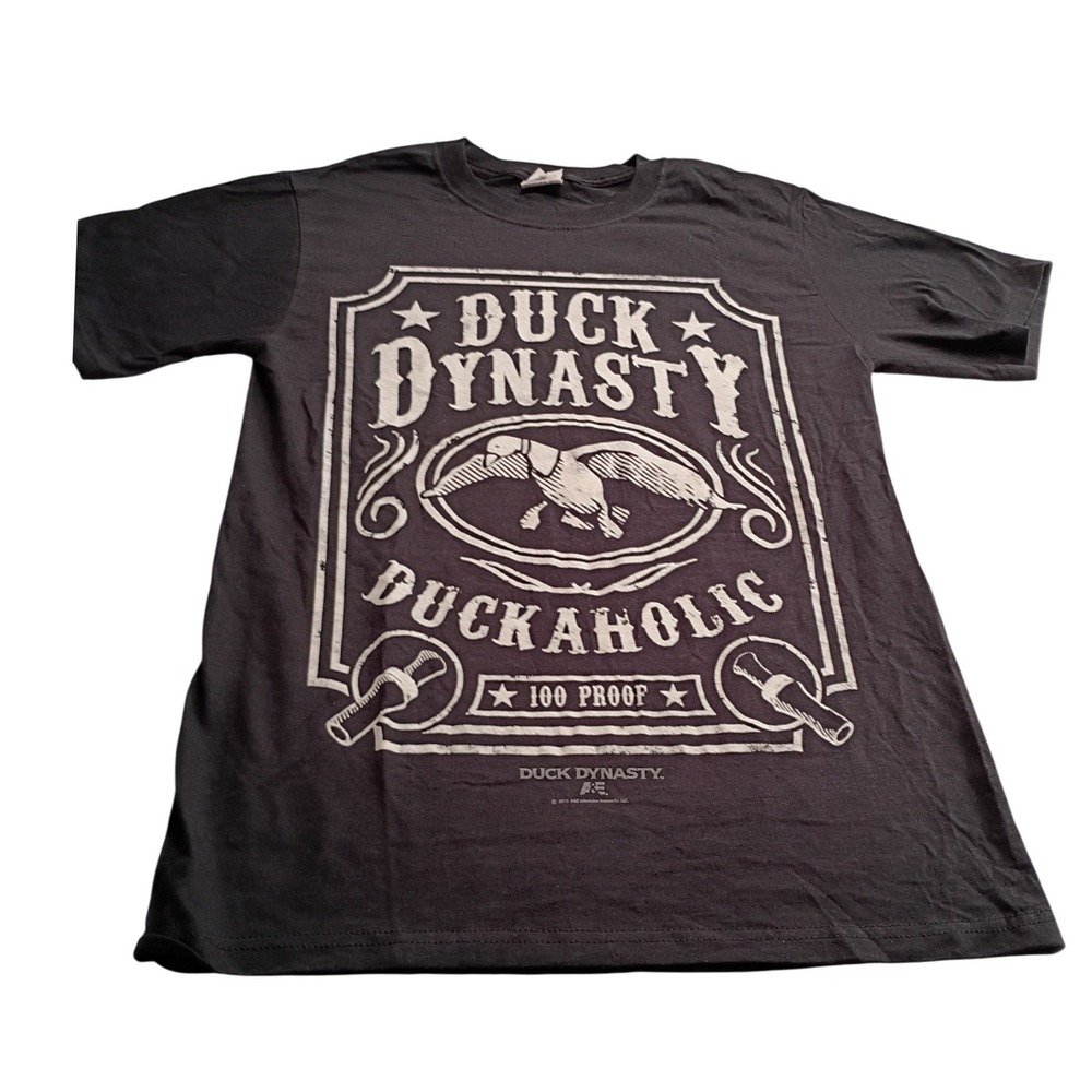 Duck Dynasty Duckaholic 100 Proof Graphic T-Shirt Men's Small Black 2013 A&E Tee